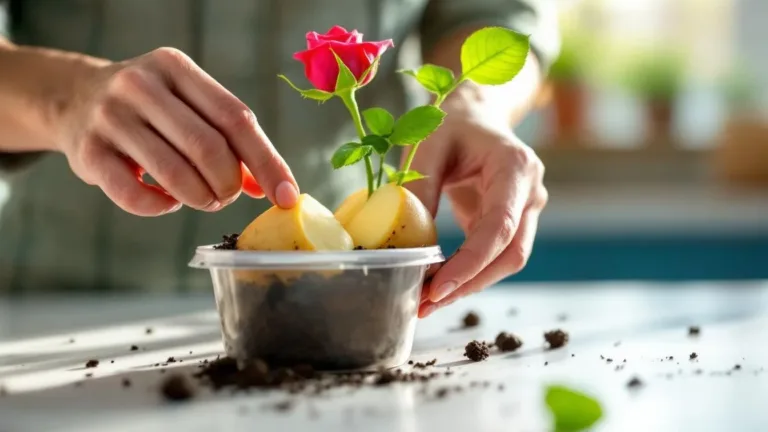 De ‘aardappel-truc’: hoe een simpele aardappel je rozenstekken razendsnel laat wortelen