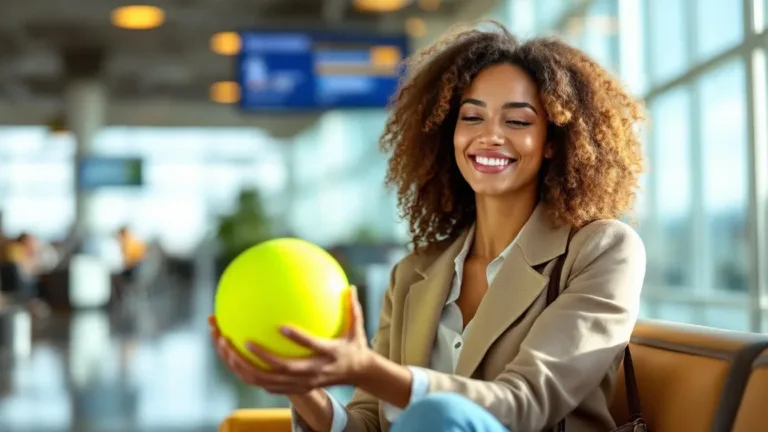 Waarom je altijd een tennisbal in je handbagage moet hebben voor lange vluchten